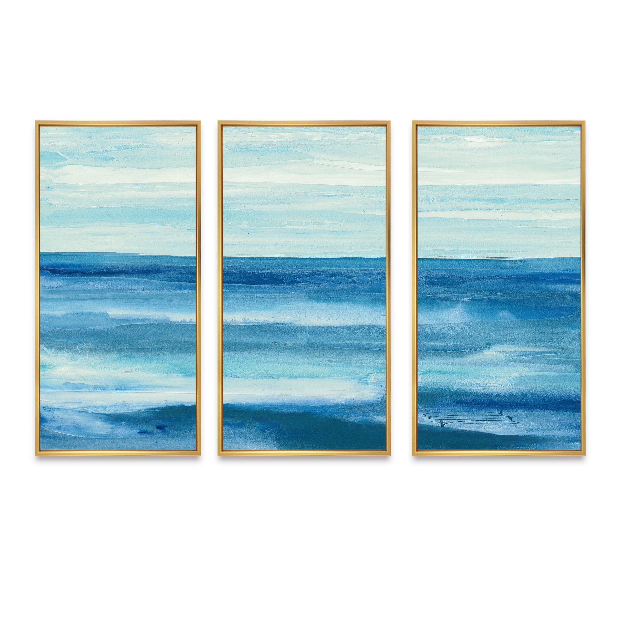 DesignArt " Lost In Blue Panel " 3 Pieces Painting Print Wayfair Canada